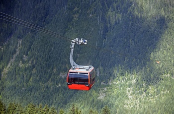 Kabelbanen Peak to Peak Gondola mellem Whistler og Blackcomb Mountain - British Columbia