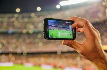 Camp Nou i Barcelona i Spanien