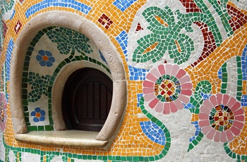 Mosaik på Palau de la Música Catalana i Barcelona