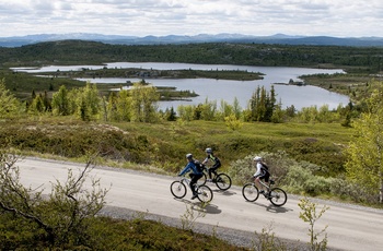 Cyklister på Peer Gynt vejen i Norge