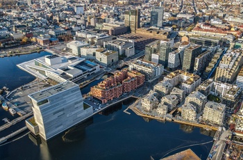Bjørvika i Oslo fra oven
