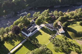 Luftfoto af Boen Gård Hotel ved Kristiansand i Norge