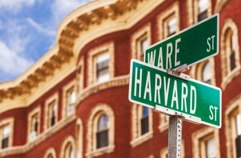 Vejskilt i området med Harvard University i Boston, USA