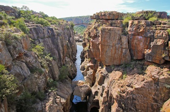 Bourke's Luck Potholes markerer starten af Blyde River Canyon, Sydafrika