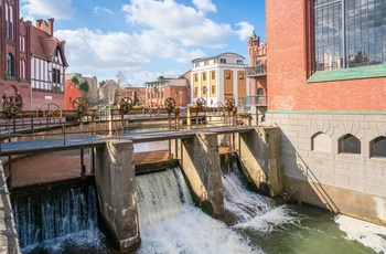 Sluser i Cottbus bymidte, Brandenburg i Tyskland