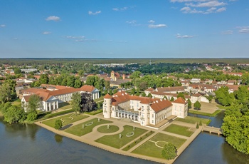 Luftfoto af Rheinsberg slottet, Brandenburg, Tyskland