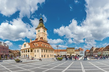 Council Square eller Rådhuspladsen i Brasov, Transsylvanien i Rumænien