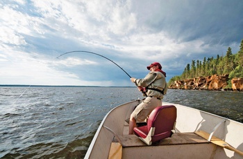 Lystfisker i båd, Canada