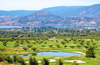 Golfbane ved Kelowna og Okanagan søen i British Columbia, Canada