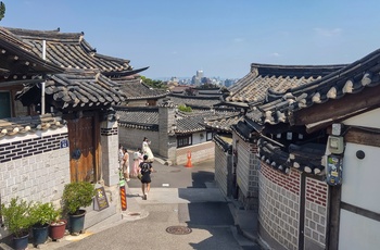 Bukchon Hanok Village i Seoul - Sydkorea