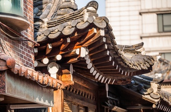 Detaljer i Bukchon Hanok Village i Seoul - Sydkorea