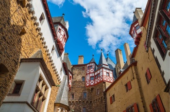 Indersiden af Burg Eltz i Rheinland-Pfalz