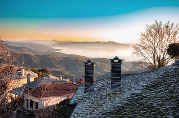 Byen Miléai på Pelion-halvøen - Grækenland