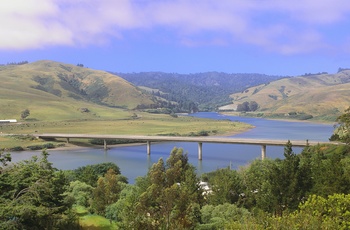 Russian River i Sonoma vinområde i Californien - USA