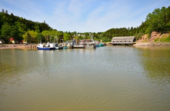 Kystbyen St. Martins ved Fundy Bugten i New Brunswick, Canada