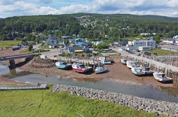 Kystbyen Alma ved Fundy burgen i New Brunswick, Canada