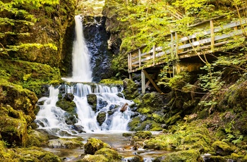 Vandfaldet Dickson Falls i Fundy National Park, New Brunswick, Canada