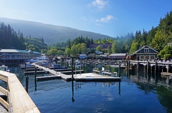 Marinaen i Telegraph Cove, Vancouver Island i Canada