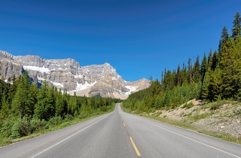 Vej gennem Rocky Mountains i Canada