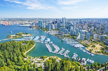 Luftfoto af Vancouver om sommeren, British Columbia i Canada
