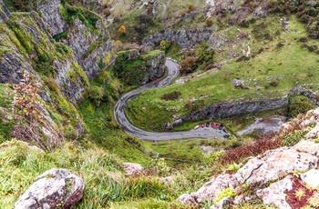 Cheddar Gorge Road i Somerset, Sydengland