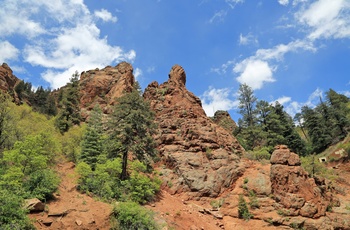 Naturen i North Cheyenne Canon Park i Colorado, USA