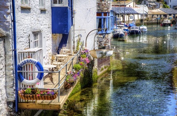 Stemning i kystbyen Polperro, Cornwall i Sydengland