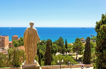 Udsigt mod Middelhavet i Tarragona, Costa Dorada i Spanien