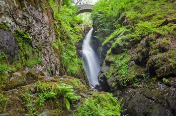 Aira Force vandfald, Lake District i Cumbraia