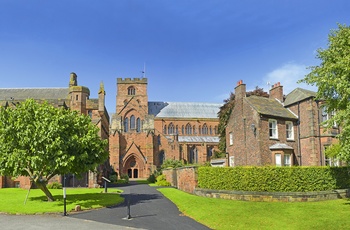 Gammel kirke i byen Carlisle, Lake District i Cumbria