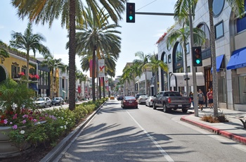 MC Route 66 og Arizona - Rodeo Drive i Beverly Hills, Los Angeles i Californien