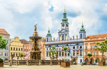 Den centrale pladds i Ceske Budejovice - Tjekkiet