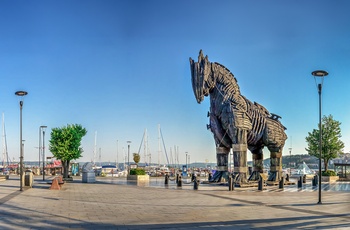 Den ikoniske trojanske hest fra filmen Troy i Çanakkale - Tyrkiet