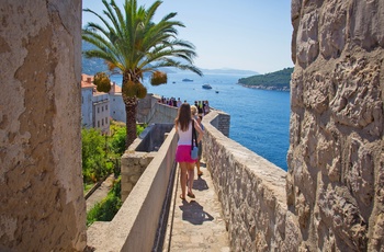 Fæstningsmuren i Dubrovnik, Dalmatien i Kroatien