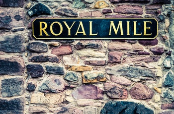 Vejskilt The Royal Mile i Edinburgh, Skotland