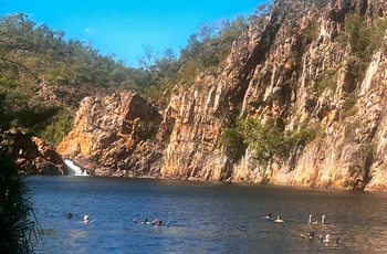 Svømmetur ved vandfaldet Edith Falls i Northern Territory
