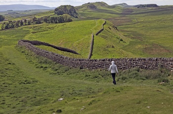 England - Hadrians Wall snor sig gennem det grønne landskab