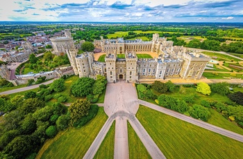Luftfoto af Windsor Castle - Sydlige del af England