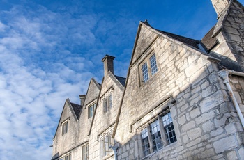 England, Cotswolds, Painswick - traditionelle og typiske bygninger i byen