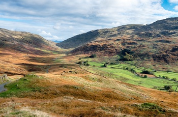 England, Lake District, Hardknott Pass - dramatisk landskab ved Hardknott passet