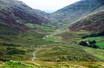 England, Lake District, Hardknott Pass - udsyn mod toppen af passet