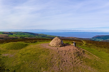 England, Somerset - Dunkery Hill i Exmoor National Park set fra luften