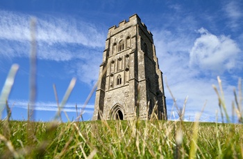 England, Somerset - Glastonbury Tor set fra græshøjde