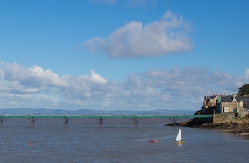 England, Somerset - imponerende panorama vue af Clevedon Pier og Clevedon by