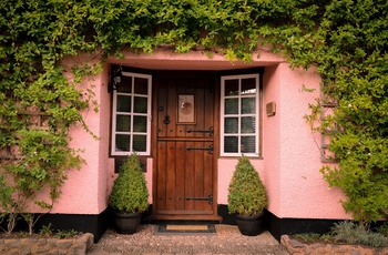 England, Somerset - smukt hus byen Dunster