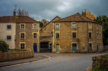 England, Somerset - tom gade med smukke huse en sen efterårsdag i Frome