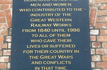 England, Swindon - mindetavle over Great Western Railways medarbejdere 1840-1986