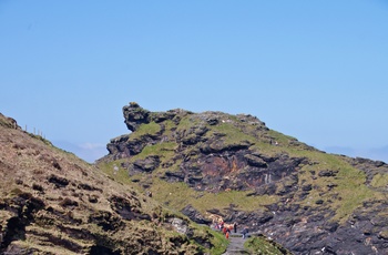 Lille naturlig havn i Boscastle, Cornwall i England