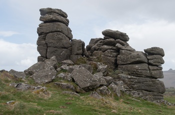 Granitformationen Hound Tor i Dartmoor Nationalpark, England