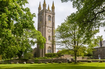 Den smukke kirke i Widecombe-in-the-moor i Dartmoor Nationalpark